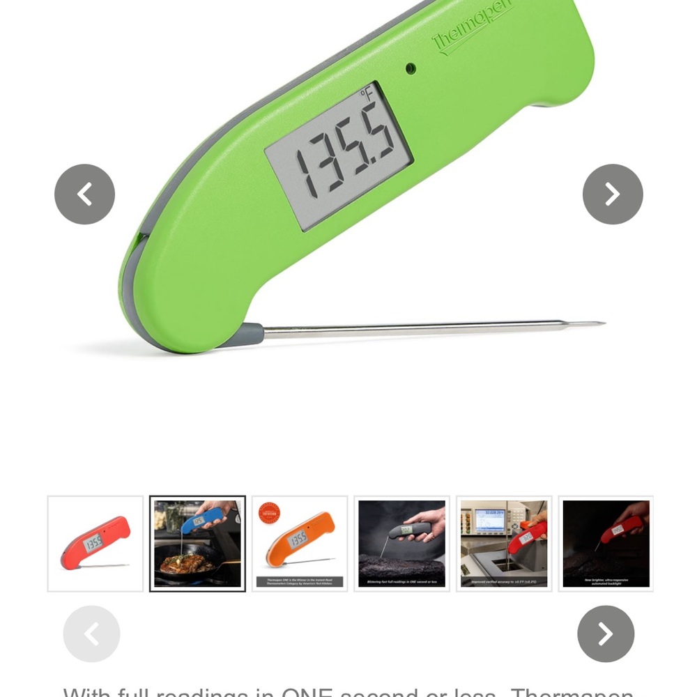 Green Instant-Read BBQ Thermometer with Ergonomic Design